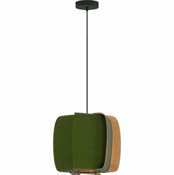 Bruck WEP-ALB-40-LE26-PBK-GRN-ASH Alba 40 Contemporary Black LED 16" Pendant Lighting