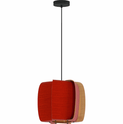 Bruck WEP-ALB-40-LE26-PBK-RED-ASH Alba 40 Contemporary Black LED 16" Pendant Hanging Light