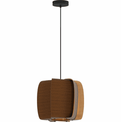 Bruck WEP-ALB-40-LE26-PBK-WNG-ASH Alba 40 Modern Black LED 16" Ceiling Light Pendant