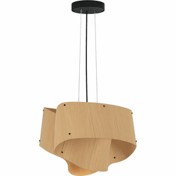 Bruck WEP-CAR-45-LE26-PBK-ASH-ASH Carlotta 45 Contemporary Black LED 17" Pendant Light