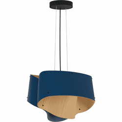 Bruck WEP-CAR-45-LE26-PBK-BLU-ASH Carlotta 45 Modern Black LED 17" Pendant Lamp