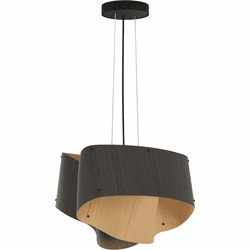 Bruck WEP-CAR-45-LE26-PBK-EBY-ASH Carlotta 45 Contemporary Black LED 17" Ceiling Pendant Light