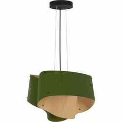 Bruck WEP-CAR-45-LE26-PBK-GRN-ASH Carlotta 45 Modern Black LED 17" Hanging Lamp