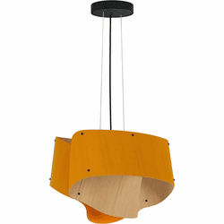 Bruck WEP-CAR-45-LE26-PBK-OCH-ASH Carlotta 45 Contemporary Black LED 17" Hanging Lamp