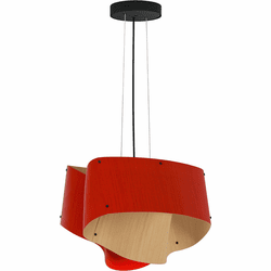 Bruck WEP-CAR-45-LE26-PBK-RED-ASH Carlotta 45 Contemporary Black LED 17" Drop Ceiling Light Fixture