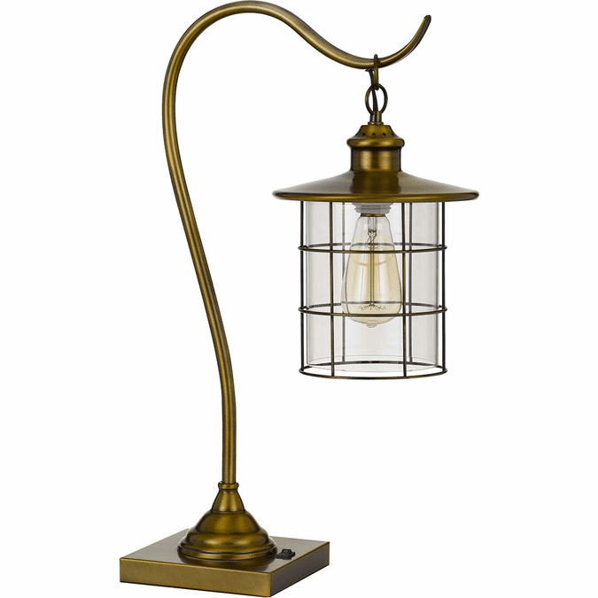 Cal BO-2668DK-BAB Silverton Country Rubbed Antiqued Brass Desk Lamp