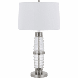 Cal BO-3181TB Macon Modern Crackle clear glass LED Table Lamp