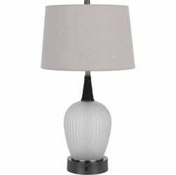 Cal BO-3185TB Vega Contemporary Iron Grey / Frosted Glass LED Table Lighting