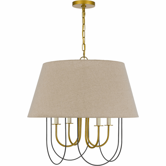 Cal FX-3817-4 Eupora Antique Brass / Black Chandelier Light
