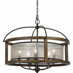 Cal FX-3536-5 Mission Wood Chandelier Lighting