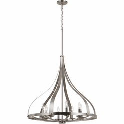 Cal FX-3589-8 Meridian Modern Brushed Steel Chandelier Light