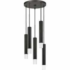 Cal FX-3723-5P-GM Contemporary Gun Metal LED Multi Hanging Light