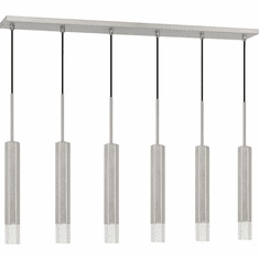 Cal FX-3723-6P-BS Contemporary Gun Metal LED Multi Hanging Pendant Lighting