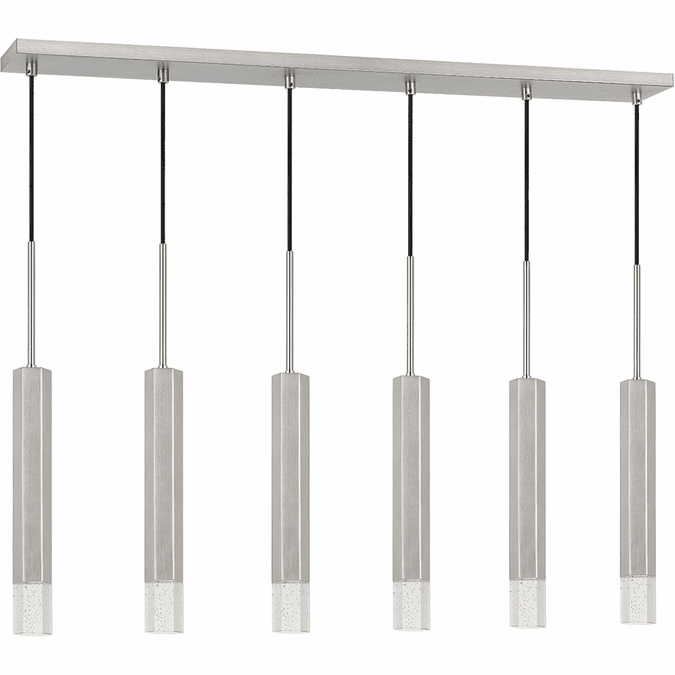 Cal FX-3723-6P-BS Contemporary Gun Metal LED Multi Hanging Pendant Lighting