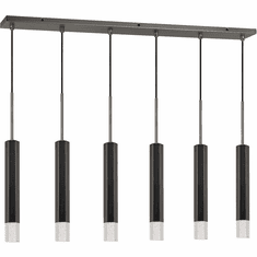 Cal FX-3723-6P-GM Contemporary Gun Metal LED Multi Hanging Pendant Light