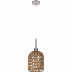 Cal FX-3784-1 Depok Contemporary Burlap Mini Lighting Pendant