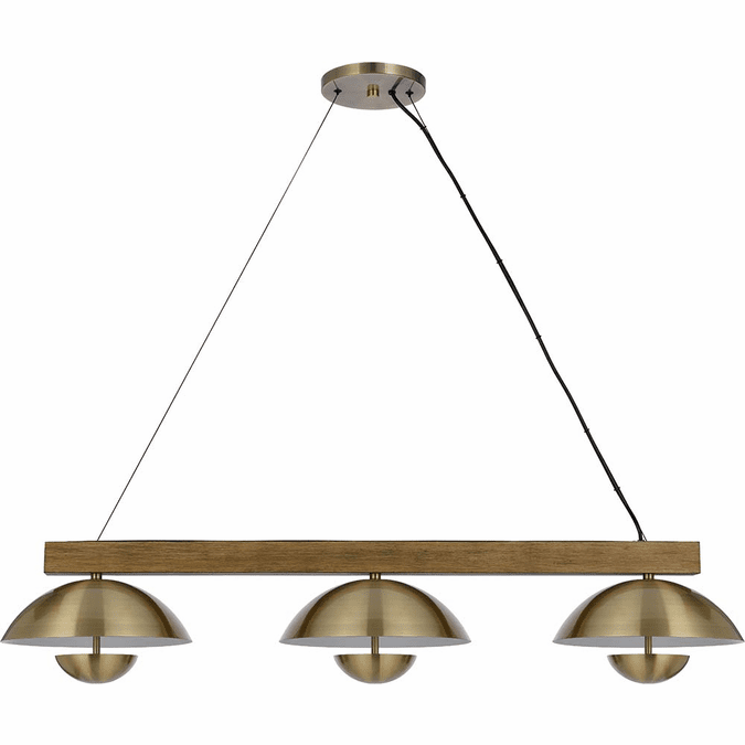 Cal FX38013 Lakeland Contemporary Antique Brass / Wood LED Island