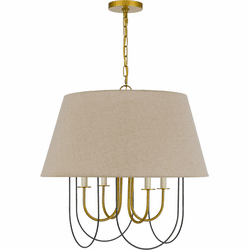 Cal FX-3817-4 Eupora Antique Brass / Black Chandelier Light