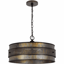 Cal FX-3822-3 Heraklion Vintage Aged Bronze 20" Drop Ceiling Light Fixture