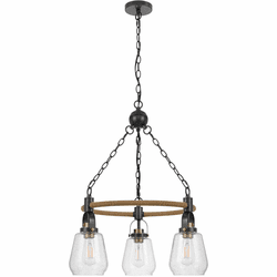 Cal FX-3824-3 Kavala Black / Antique Brass Mini Chandelier Light
