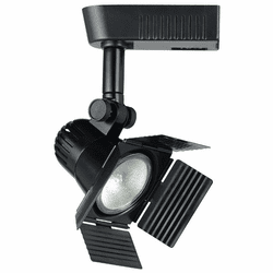 Cal HT972 Contemporary Low Voltage Halogen Track Light Head with Barn Door Shades