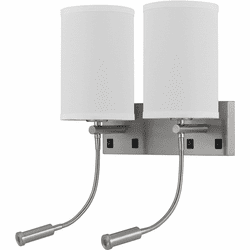 Cal LA-8045W2L-1 Lakewood Modern Brushed Steel Wall Lamp