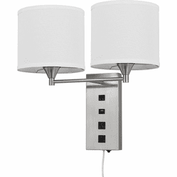 Cal LA-8049W2L-1 Reedsport Contemporary Brushed Steel Light Sconce