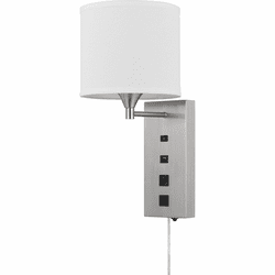 Cal LA-8049WL-1 Reedsport Modern Brushed Steel Wall Lamp