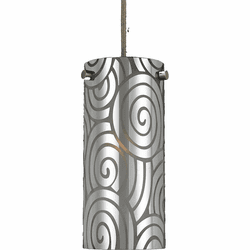 Cal UP-1019-6-BS Uni-Pack Modern Brushed Steel Smoke and Chrome Mini Pendant Lighting Fixture