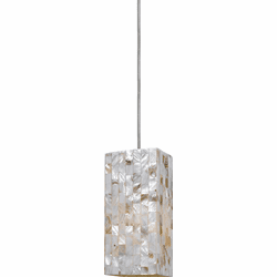 Cal UP-1029-6-BS Uni-Pack Modern Brushed Steel Seashell Mini Hanging Pendant Light