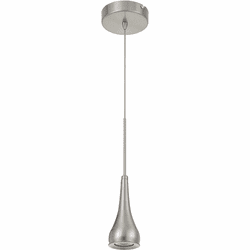 Cal UP-1117 Kornos Contemporary Brushed Steel LED Mini Hanging Light Fixture