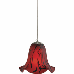 Cal UP-972-6-BS Uni-Pack Contemporary Brushed Steel Red Drizzle Halogen Mini Drop Lighting
