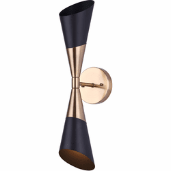 Canarm IWF1073A02BKG Emlen Modern Black And Gold Wall Light Sconce
