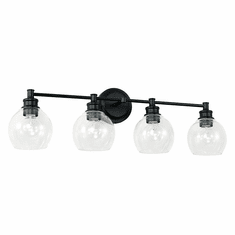 Capital Lighting 121141MB-426 Mid Century Contemporary Matte Black 4-Light Bathroom Vanity Lighting