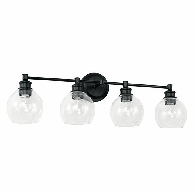 Capital Lighting 121141MB-426 Mid Century Contemporary Matte Black 4-Light Bathroom Vanity Lighting