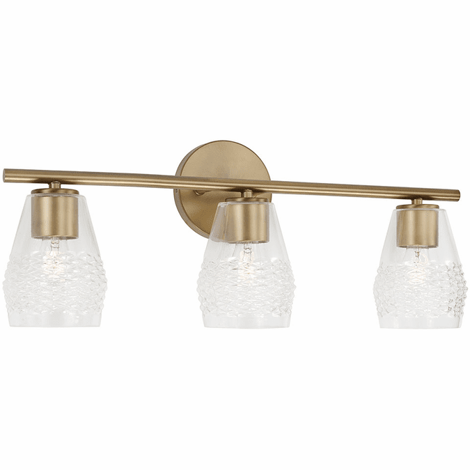 Capital Lighting 145031AD524 Dena Aged Brass Bathroom Light Fixture