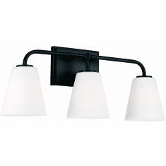 Capital Lighting 149431MB-543 Brody Matte Black 3-Light Bathroom Wall Sconce