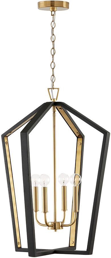Capital Lighting 344541KM Maren Modern Flat Black and Matte Brass Foyer ...