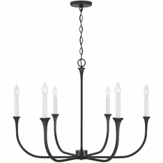 Capital Lighting 452361BI Decklan Contemporary Black Iron Chandelier Lamp