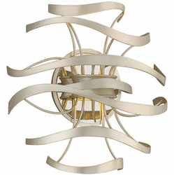 Corbett 213-12-SL/SS Calligraphy Contemporary Silver Leaf LED Wall Light Sconce