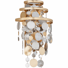 Corbett 215-12 Ambrosia Gold And Silver Leaf w/ Stainless Steel Wall Lamp
