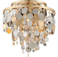 Corbett 215-33-SL/GL/SS Ambrosia Gold And Silver Leaf w/ Stainless Steel Ceiling Light