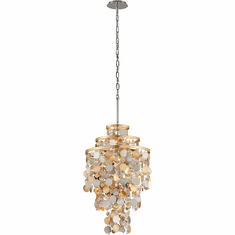 Corbett 215-45-SL/GL/SS Ambrosia Gold And Silver Leaf w/ Stainless Steel 18" Hanging Lamp