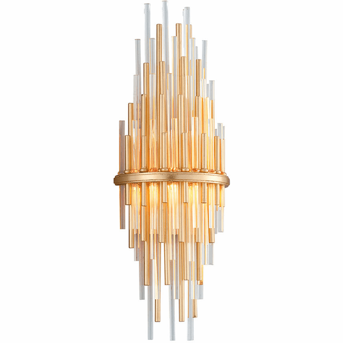 Corbett 238-12-GL/SS Theory Modern Gold Leaf With Polished Stainless LED Wall Lamp