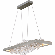 Corbett 269-51-SL Jasmine Contemporary Silver Leaf LED Kitchen Island Lighting