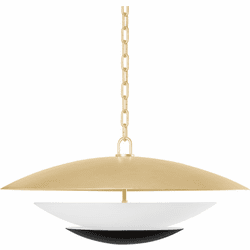 Corbett 413-26-VGL/SBK Adara Contemporary Vintage Gold Leaf And Soft Black 26.5" Lighting Pendant
