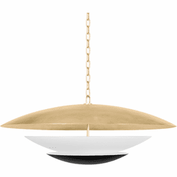 Corbett 413-36-VGL/SBK Adara Contemporary Vintage Gold Leaf And Soft Black 36" Hanging Lamp