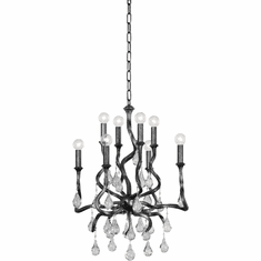 Corbett 414-23-BSL Aveline Modern Black Silver Leaf Mini Chandelier Lamp