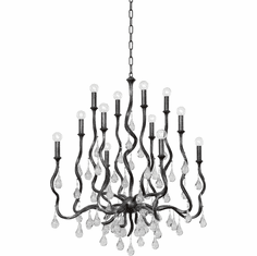 Corbett 414-34-BSL Aveline Contemporary Blackened Silver Leaf Ceiling Chandelier