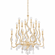 Corbett 414-34-GL Aveline Modern Gold Leaf Chandelier Light